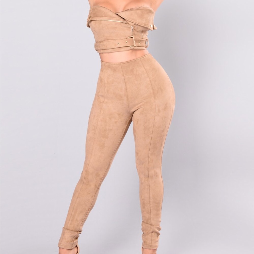 Faux suede biker set